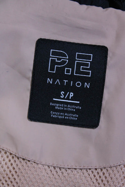 PE Nation Womens Blue Nude Combo Zip Up Hooded Long Sleeve Jacket Size S