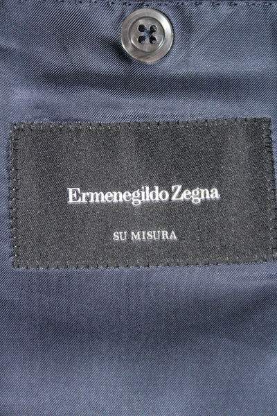 Ermenegildo Zegna Mens Striped Blazer Jacket Black Red Wool Size EUR 54