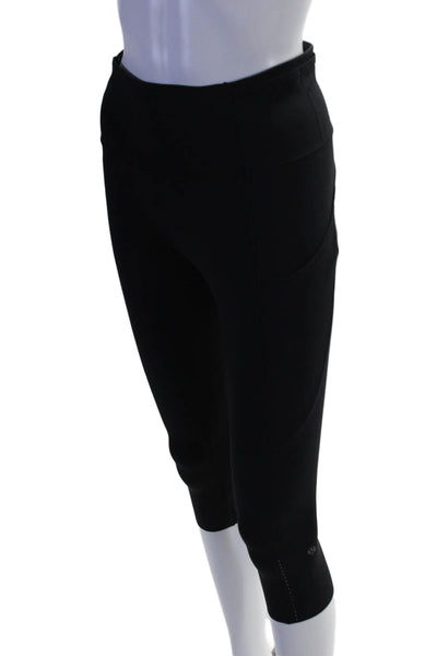 Lululemon Womens Pull On High Rise Cropped Athletic Leggings Black Size 6