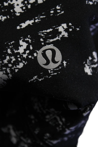 Lululemon Womens Abstract Print High Rise Pull On Leggings Black White Size 8