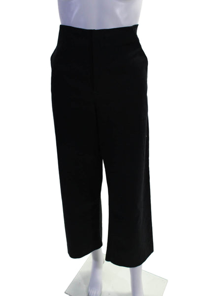 Scanlan Theodore Womens Cotton High Rise Wide Leg Trousers Black Size 4