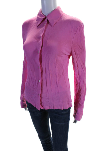 MSGM Womens Long Sleeve Button Down Collared Blouse Pink Size 42