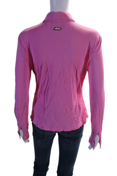 MSGM Womens Long Sleeve Button Down Collared Blouse Pink Size 42