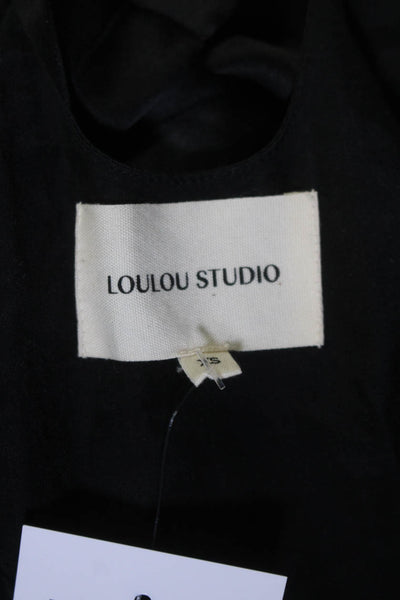 Loulou Studio Womens Silk Sleeveless Zip Sleek Sexy Dress Black Size XS