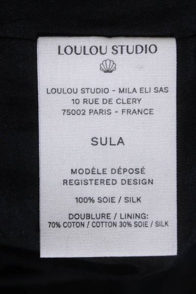 Loulou Studio Womens Silk Sleeveless Zip Sleek Sexy Dress Black Size XS