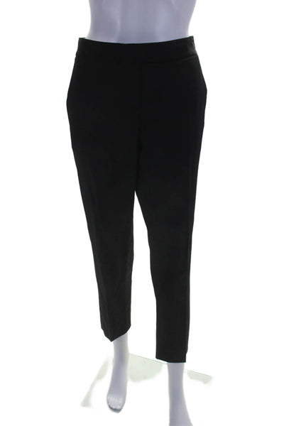 Theory Womens Straight Leg Hook and Eye Zipped Closure Dess Pants Black Size 8