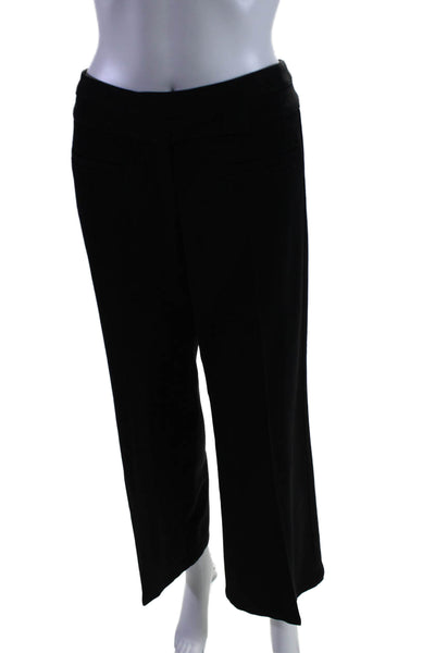 Nanette Lepore Womens Flat Front Mid Rise Bootcut Flare Slacks Black Size 8