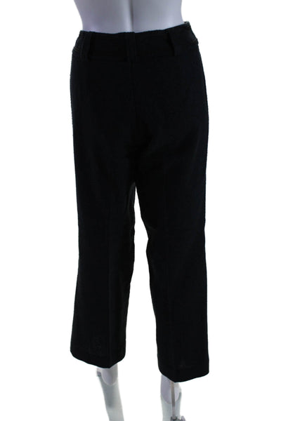 Nanette Lepore Womens Mid Rise Flat Front Straight Leg Trousers Navy Size 8