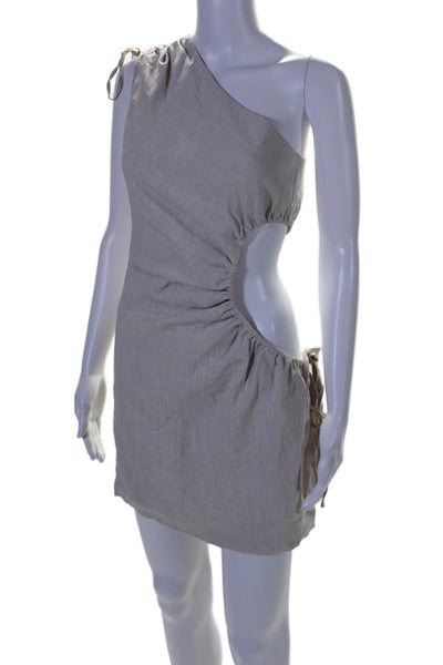 Camila Coelho Women's  Asymmetrical Cut-Outs Mini Dress Beige Size XS