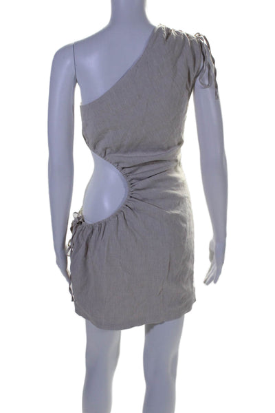 Camila Coelho Women's  Asymmetrical Cut-Outs Mini Dress Beige Size XS