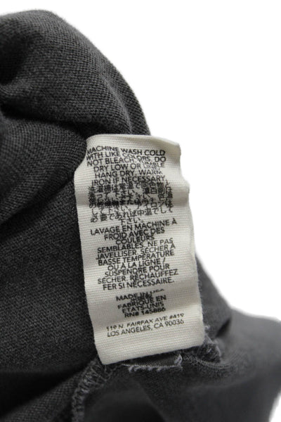 The Great Womens Cotton Distress Crew Neck Short Sleeve Top Dark Gray Size 1