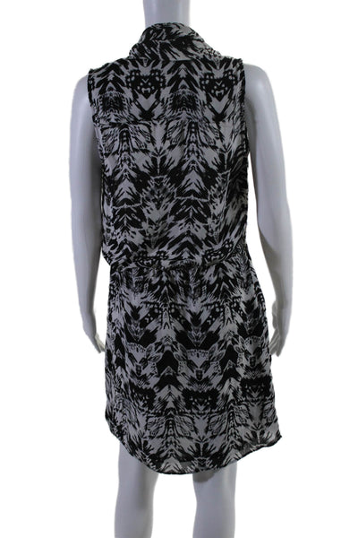 Parker Womens Textured Sleeveless Tribal printed Short Dress Black Size M