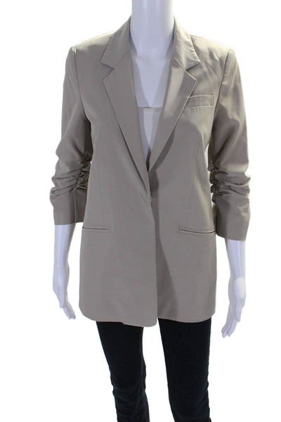 Elizabeth and James Womens Snap Closure 3/4 Sleeve Blazer Beige Size 2