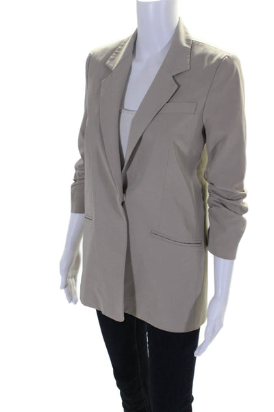 Elizabeth and James Womens Snap Closure 3/4 Sleeve Blazer Beige Size 2