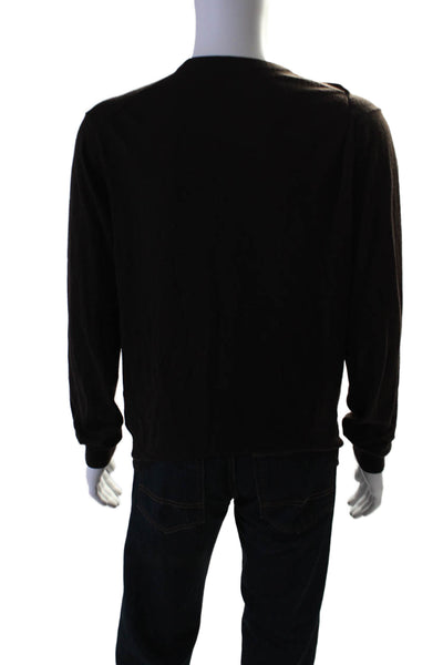 Suit Supply Mens Long Sleeves Crew Neck Pullover Sweater Brown Size Extra Large