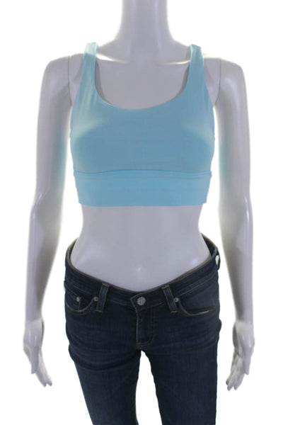 Lululemon Women's Scoop Neck Strappy Back Light Support Sport Bra Blue Size 6