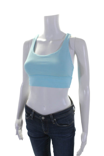 Lululemon Women's Scoop Neck Strappy Back Light Support Sport Bra Blue Size 6