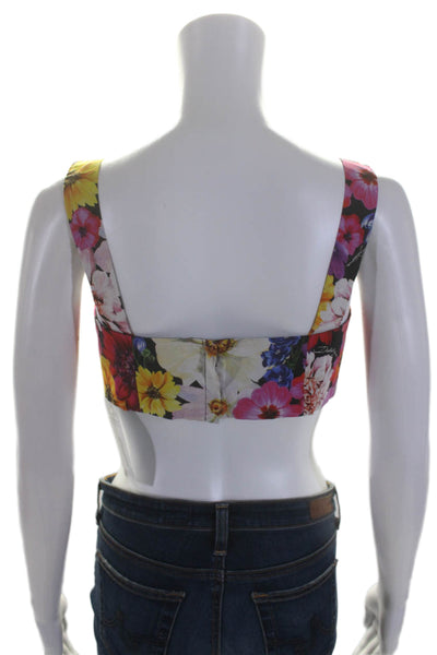 Dolce & Gabbana Women's V-Neck Sleeveless Cotton Cropped Top Floral Size 40