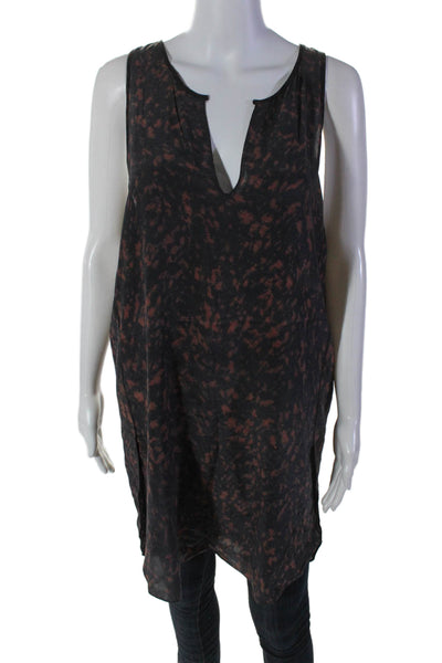 3.1 Phillip Lim Womens Silk Sleeveless V Neck Spotted Print Blouse Black Size 8