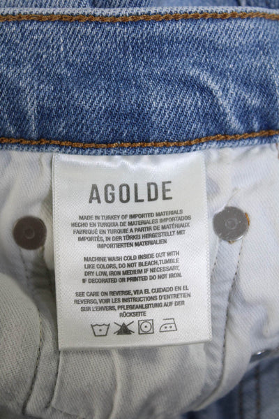 Agolde Womens Cotton Five Pocket Button Fly Mid-Rise Skinny Jeans Blue Size 25