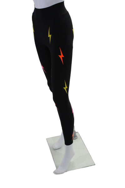 Ultracor Women's High Waist Ankle Leggings Lighting Bolt Print Black Size XS