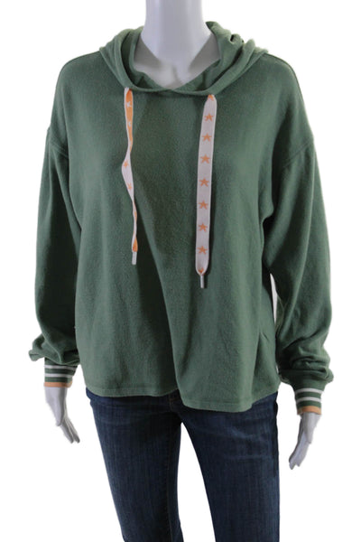 P.J. Salvage Womens Long Sleeve Lightweight Pullover Hoodie Green Size M