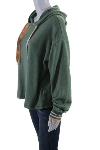 P.J. Salvage Womens Long Sleeve Lightweight Pullover Hoodie Green Size M