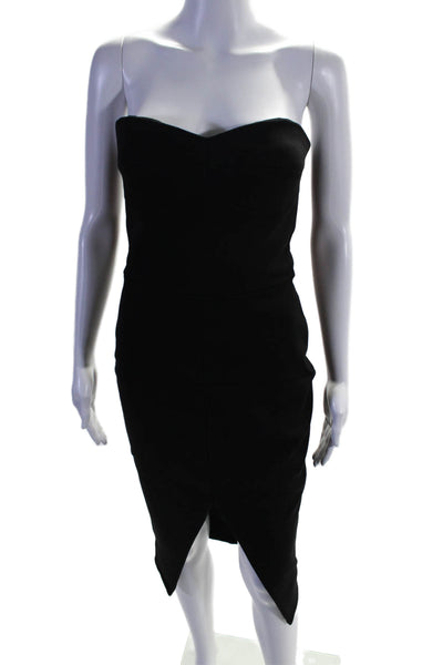 Maticevski Womens Sweetheart Neckline Strapless Mid-Calf Dress Black Size 8