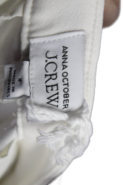 Anna October X J. Crew Womens Mid-Rise Wide Leg Pants Trousers White Size 4