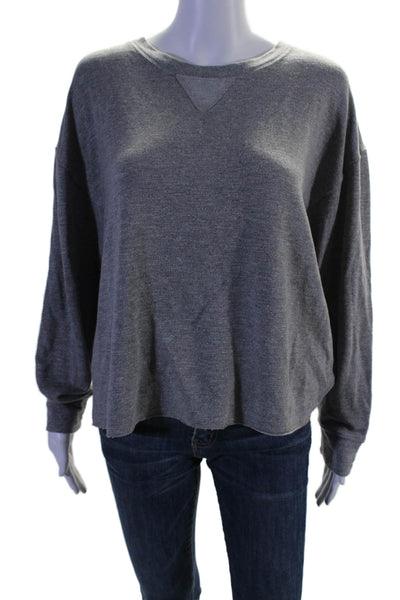 Splendid Women's Round Neck Long Sleeves Pullover Sweatshirt Gray Size S