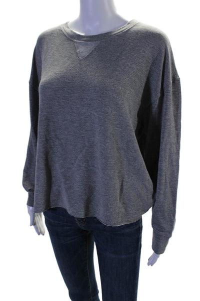 Splendid Women's Round Neck Long Sleeves Pullover Sweatshirt Gray Size S