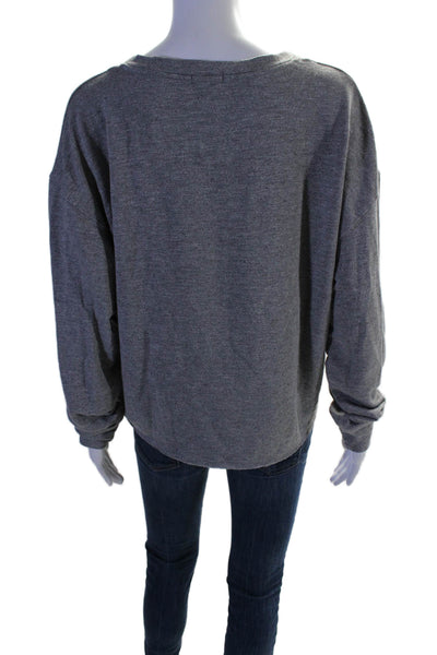 Splendid Women's Round Neck Long Sleeves Pullover Sweatshirt Gray Size S