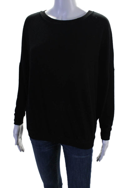 Joie Women's Round Neck Long Sleeves Pullover Sweater Black Size XS