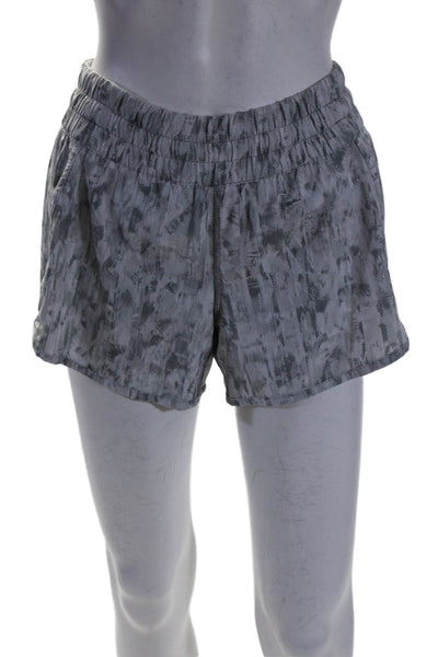 Lululemon Womens Printed High Rise Pull On Athletic Shorts Light Gray Size 6