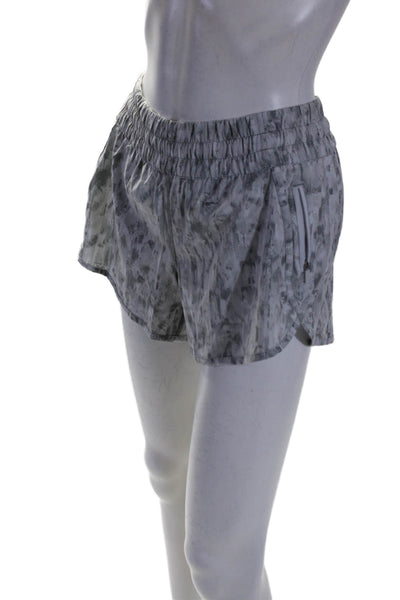 Lululemon Womens Printed High Rise Pull On Athletic Shorts Light Gray Size 6