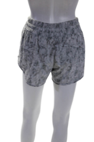 Lululemon Womens Printed High Rise Pull On Athletic Shorts Light Gray Size 6