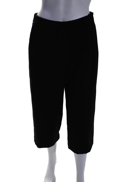 Reiss Womens High Rise Zip Up Straight Leg Cropped Dress Pants Black Size 4