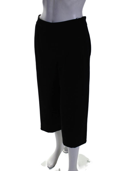 Reiss Womens High Rise Zip Up Straight Leg Cropped Dress Pants Black Size 4