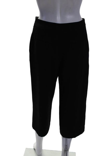 Reiss Womens High Rise Zip Up Straight Leg Cropped Dress Pants Black Size 4