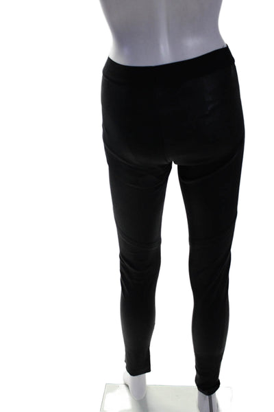 Alexis Womens Leather Mid Rise Slim Leg Pull On Leggings Black Size Small