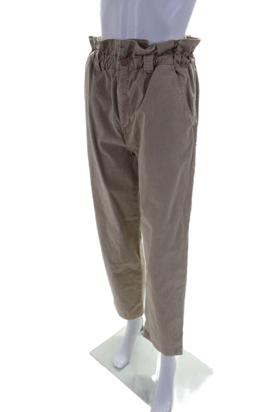 Mother Womens Cotton Zip Button Straight Leg Khaki Pants Beige Size EUR 27