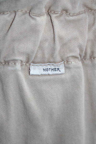 Mother Womens Cotton Zip Button Straight Leg Khaki Pants Beige Size EUR 27