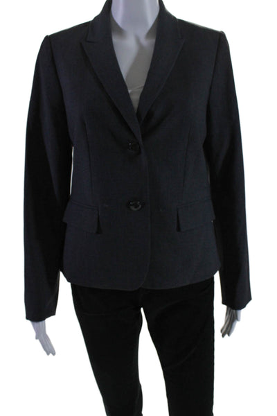 Calvin Klein Womens Collared Long Sleeve Button Up Blazer Jacket Gray Size 10P