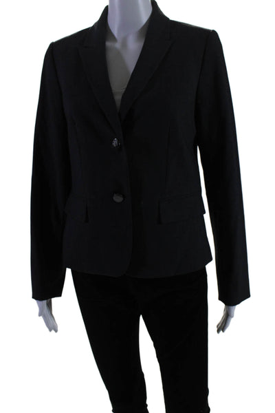 Calvin Klein Womens Collared Long Sleeve Button Up Blazer Jacket Gray Size 10P