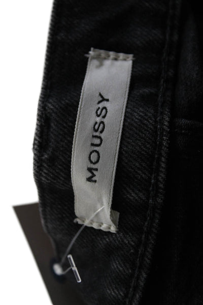 Moussy Womens Zipper Fly High Rise Slim Cut Cropped Jeans Gray Denim Size 24