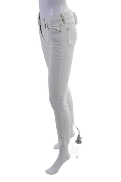 Isabel Marant Etoile Womens Mid Rise Skinny Jeans White Size 36