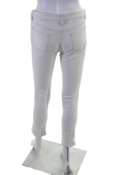 Isabel Marant Etoile Womens Mid Rise Skinny Jeans White Size 36