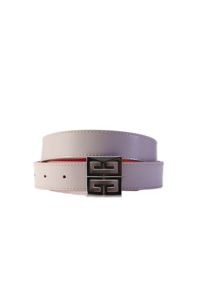 Givenchy Womens Skinny Width 4G Buckle Belt Pale Pink Leather Size 80cm