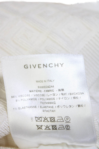 Givenchy Womens Cream Textured Crew Neck Short Sleeve Blouse Top Size S