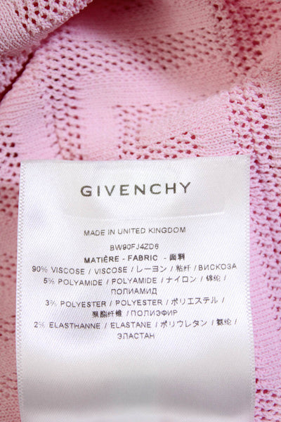 Givenchy Womens Baby Pink Textured Crew Neck Short Sleeve Blouse Top Size S